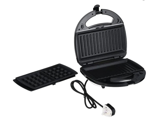 ماكينة صنع السندوتشات بفتحتين مع شواية وماكينة صنع الوافل من بلاك اند ديكر - TS2090